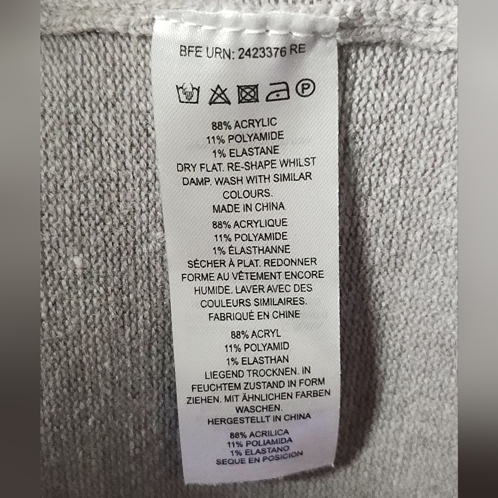 French Connection Women's Gray Cardigan Sweater Size L - Picture 6 of 6